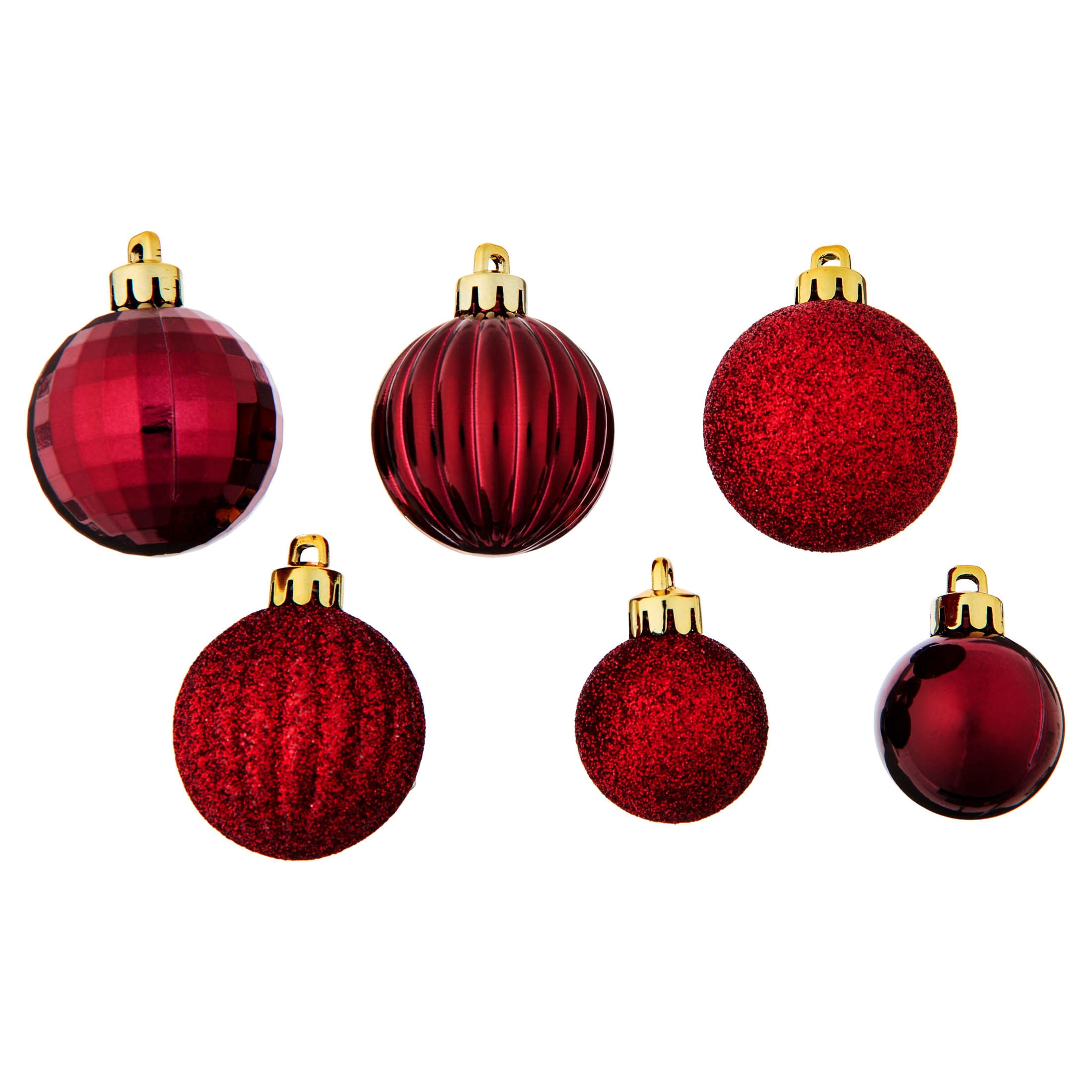 20-Count Dark Red Mini Ball Shatterproof Christmas Ornaments, by Holiday Time