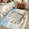 thumbnail image 4 of 3'x5' Area Rugs, Blue Coastal Shell Indoor Outdoor Area Rug for Living Room Bedroom, Beach Summer Seaside Nautical Washable Bathroom Rugs Kitchen Floor Carpet Mats Home Decor Aesthetic, 4 of 8