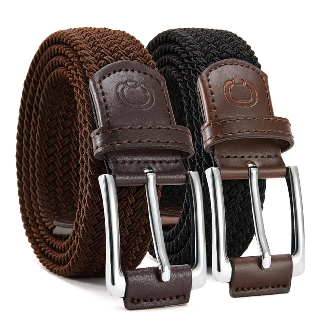 Cinturón de golf trenzado elástico CHAOREN de 1,38 pulgadas para hombre, paquete de 2