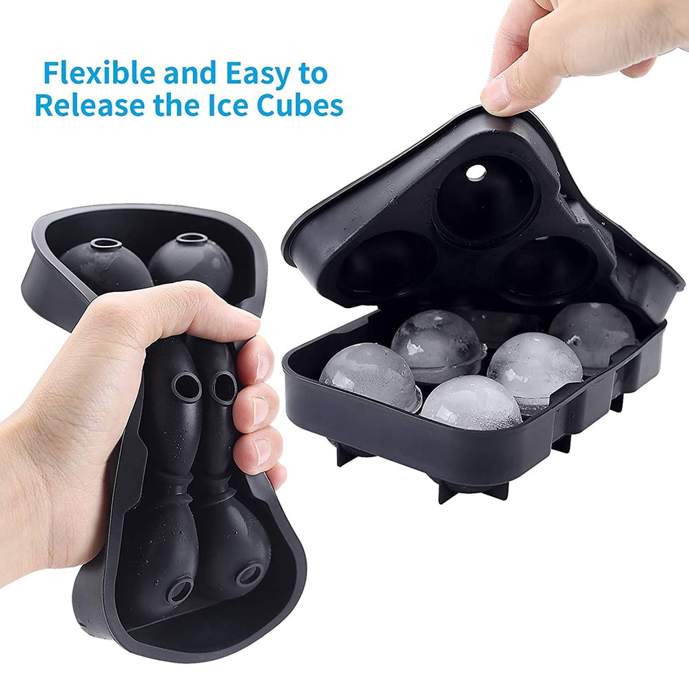 Silicone Ice Cube Tray with Lid, Skycarper 3 pcs Ice Cube Molds