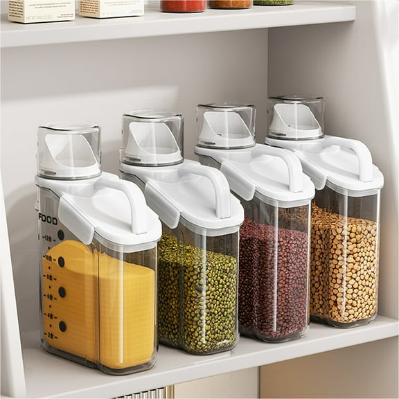 Coastcloud Clear Plastic Airtight Cereal Food Storage Container