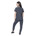 thumbnail image 4 of Elements Select ES2936 Women's V-Neck Scrub Top and Jogger Scrub Set Pewter X-Large, 4 of 7