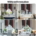 thumbnail image 3 of Swag Curtains Valances for Windows, Patriotic Thin Red Line Flag Short Kitchen Window Curtains Over Sink, Firefighter Cafe Curtains Panel Set Of 2,Rod Pocket, 63 Inches Length, 3 of 8