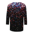 thumbnail image 5 of VKOYWKM 4th of July Tops for Women American Flag Tops Patriotic Independence Day T-Shirts 3/4 Sleeve Red White and Blue Print Blouses, 5 of 5