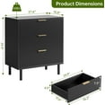 thumbnail image 2 of Twister.CK 3 Drawer Dresser, 28'' Wide Chest of Drawers with Anti-Tipping Device, Wood Nightstand for Bedroom, Hallway, Entryway, Small Spaces, Black, 2 of 6