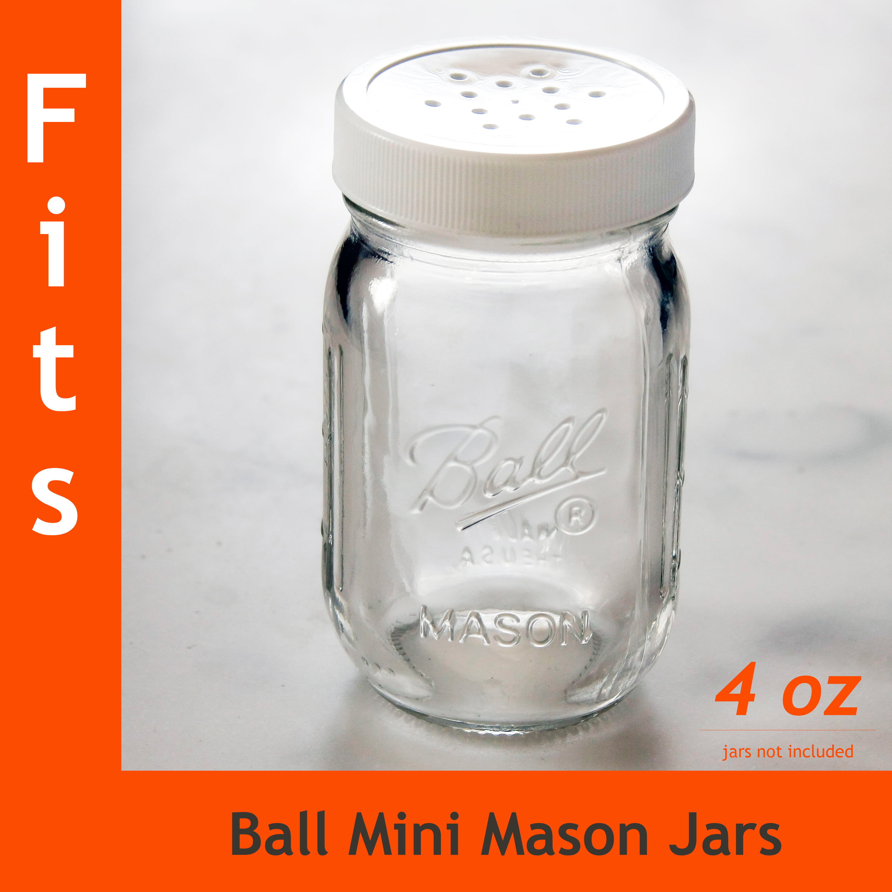 reCAP® Mini Mason Jar Shaker Lids | Black | 4-Pack