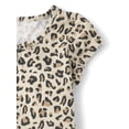 thumbnail image 3 of The Children's Place Girls Short Sleeve Leopard Keyhole Dress, Sizes XS-XXL, 3 of 3