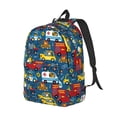 thumbnail image 2 of Balery Vehicles Cartoon with Funny Drivers,Animal Drivers Vintage Canvas Backpack for Men and Women - Large Capacity, Durable Travel Laptop Bag for School, Work, Hiking, and Outdoor Activities, 2 of 7