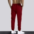 thumbnail image 3 of Cargo Sweatpants for Men Casual Lightweight Track Pants Solid Color Drawstring Elastic Waist Trousers with Pockets, Red, L, 3 of 7