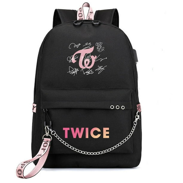 Mochila escolar Anime Twice Girl para niños, 32 x 15 x 45 cm