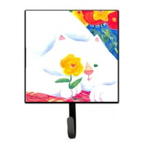 Carolines Treasures 6114SH4 Big white Cat Leash or Key Holder 7Hx4.25W multicolor