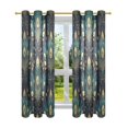 thumbnail image 7 of Yayeee Window Curtains Light Filtering 63"x52" Grommet Panel Pair Home Living Room Decor, Gold Peacock Pattern, 7 of 7