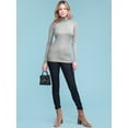 thumbnail image 5 of Made by Johnny Women's Long Sleeve Rib Turtleneck Top Pullover Sweater XL HEATHER_GREY, 5 of 6