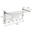 thumbnail image 2 of Multi-functional Structural Rack, Wall Mounted Clothes Drying Rack for Laundry Room, Bathroom, Kitchen, and More, Silver, 2 of 11