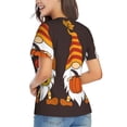thumbnail image 3 of Vsdgher Fall Gnomes Women Shirts V Neck Short Sleeve Tops T-Shirt Basic Tees, S to 3XLSmall, 3 of 5