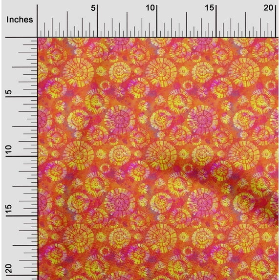 oneOone Viscose Jersey Orange Fabric Batik Diy Clothing Quilting Fabric Print Fabric By Yard 60 Inch Wide