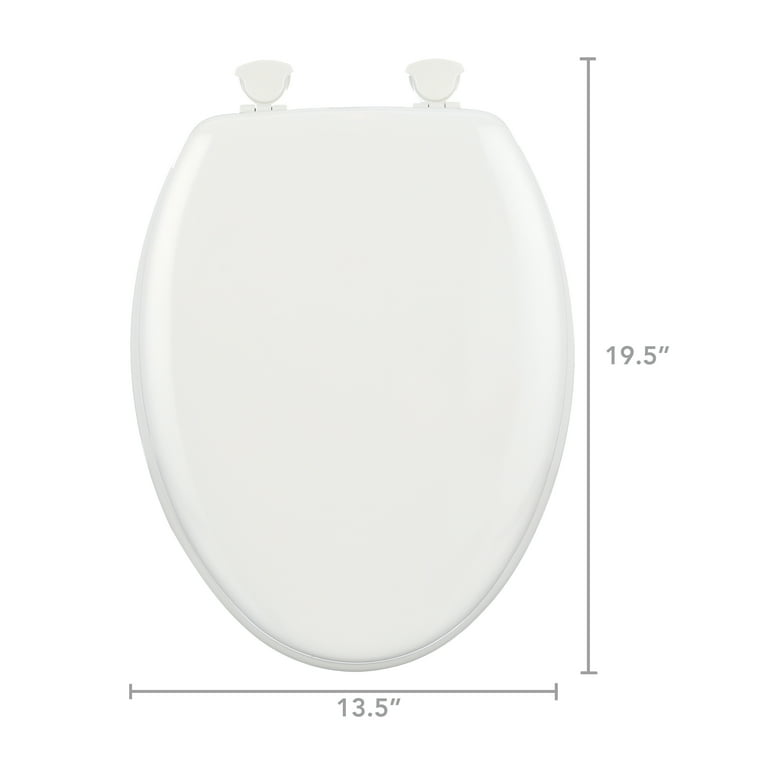 Mayfair Padded Toilet Seat, Cushioned Soft Vinyl over Wood Core Seat, Secure Hinges, Easy Clean, Made in USA, Round, Bone