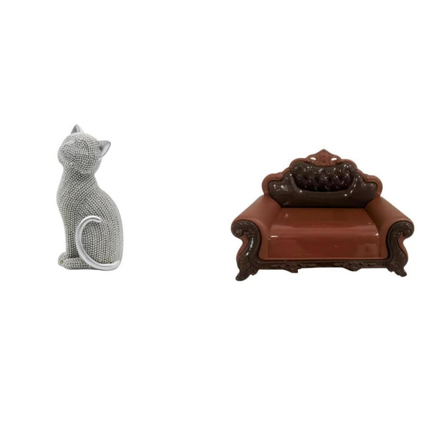 Figura de escritorio,Estatua de gato,linda estantería,escritorio,decoración del hogar,Figura decorativa creativa para la oficina y el hogar.,Sofá en miniatura para muñecas,Muebles de casa