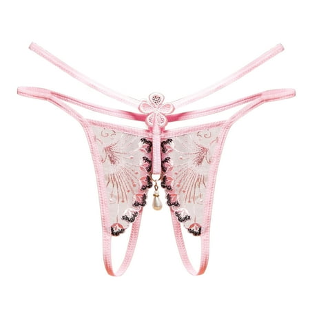 BYHONG Women Thong Panties Thong Lace Pants Ladies Briefs Underwear Womens Underwear Pink One Size