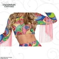 thumbnail image 3 of UNDERWRAPS Psychedelic Crop Top Costumes -Psychedelic Halloween Costume for Women (Green Crop, Women's Medium (8-10)), 3 of 5
