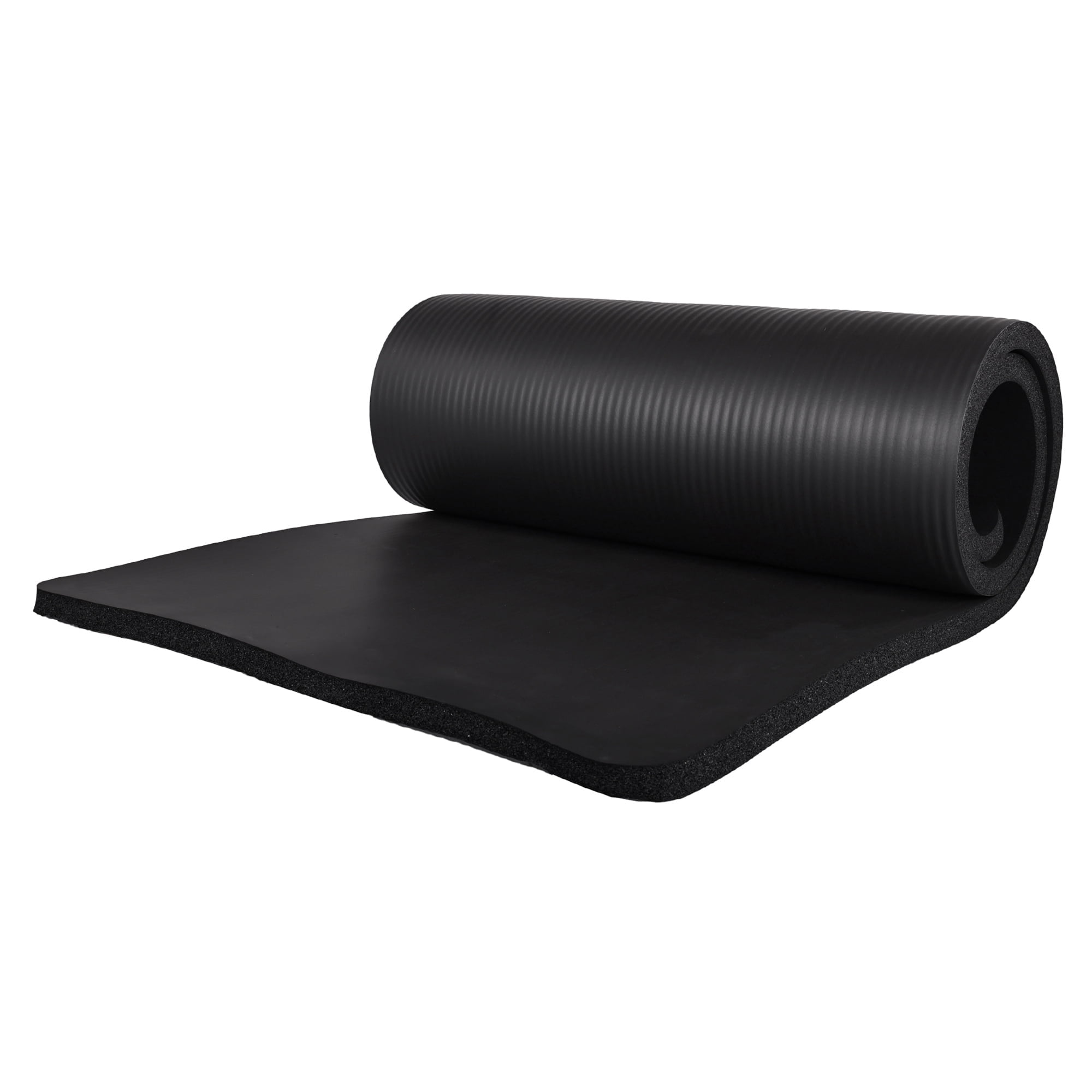BalanceFrom Fitness 7 Pc Yoga Set w/ Mat, Stretch Strap, & Knee Pad, Black