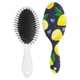thumbnail image 2 of Yellow Retro Lemon Hair Brush - Smoothing Brush for Women, Durable & Tangle-Free Design, 2 of 6