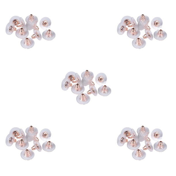 Minnieouse 100 pares de respaldos de aretes para espárragos con almohadilla de goma perforada de seguridad Reemplazos chapados en la parte posterior Type2 NO2 Minnieouse CBP202605