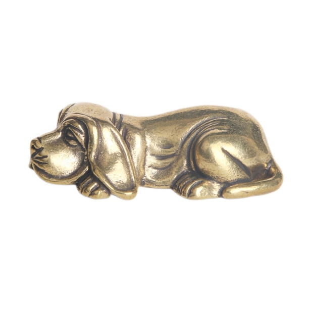 Adorno de cachorro de latón, decoración de escritorio para el hogar, pequeño adorno de cachorro de latón