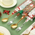thumbnail image 2 of 4Pcs Christmas Spoon Fork Set,Christmas Cutlery, Coffee Spoons Coffee Stirrer Dessert Spoon Fruit Fork,Xmas Dinner ForksStainless Steel Set with Gift Box, Xmas Tree Santa Snowman Elk Spoons, 2 of 11