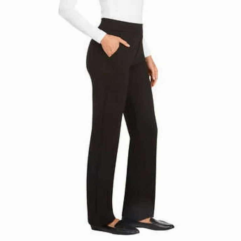 Matty M Women s Pull on Comfort Stretch Dress Pants Black L Walmart
