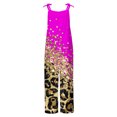 thumbnail image 4 of Usmixi Jumpsuits for Women Plus Size Loose Wide Leg Vintage Floral Graphics Cotton Linen Strap Baggy Long Jumpsuits Overalls Summer Formal Leopard Print Round Neck Sleeveless Maxi Rompers Hot Pink l, 4 of 4
