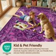 thumbnail image 4 of Design&I 8'x10' Washable Area Rug Pink Vintage Interlocking Weathered Scroll Symmetrical Purple for Dining Room, Large Office, Lounge, Snag-Free, 4 of 7