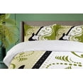thumbnail image 4 of Ambesonne Music Duvet Cover Sets, Electric Bass Guitar, 2-King, Olive Green White Black, 4 of 7