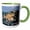 Green/White, variant on 3drose, France, Rocamadour, Alzou River Sunrise - Eu09 Rer0076 - Ric Ergenbright, 11oz Two-tone Yellow Mug