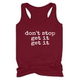thumbnail image 1 of Camiseta sin mangas Honeeladyy Savings Don't Stop Get It Get It para mujer con estampado de letras inspiradoras para chicas, chaleco de poder, tops de actitud sin mangas de verano, 1 of 4