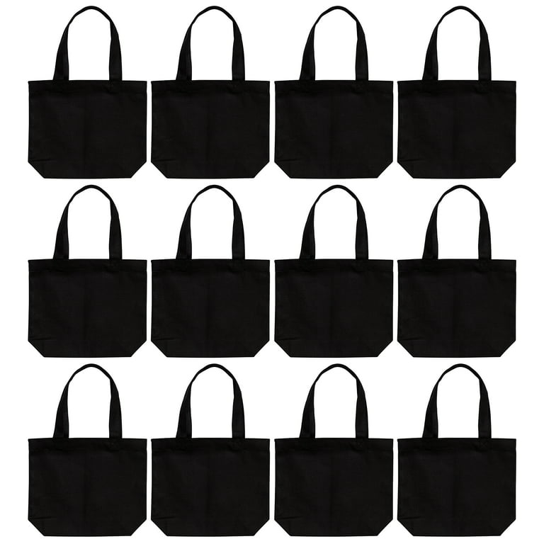 Plain Canvas Tote Bag, With Base, Black Bag, Book Bags ,blank Tote