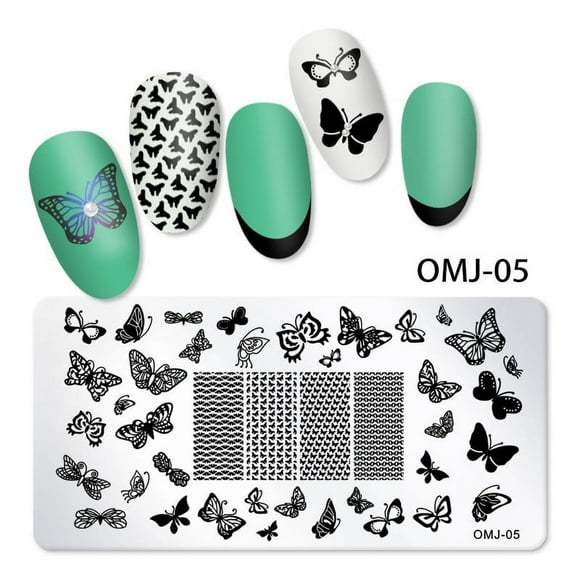 Christmas Nail Art Plates Circular Square Rectangular Stamping Plates Santa Elk Snowflake Ugly Sweater Tree Image Stamp Templates Stamping Kit DIY Print Manicure Salon Design