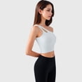 thumbnail image 7 of Active Women's One Shoulder Cutout Athletic Crop Top - Large, White, 7 of 7