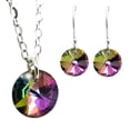 thumbnail image 1 of Juego de aretes y cadena con dije corte Xilion plata mexicana ley .925 ZVEZDA Volcan, 1 of 4