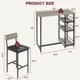 thumbnail image 2 of Juego de Mesa Barra para 2 con Almacenamiento - Mesa y 2 Sillas Tapizadas, 3 Estantes - Mueble Altura Barra Moderno para Espacios Pequeños y Apartamentos - Color Gris Rústico, 2 of 8