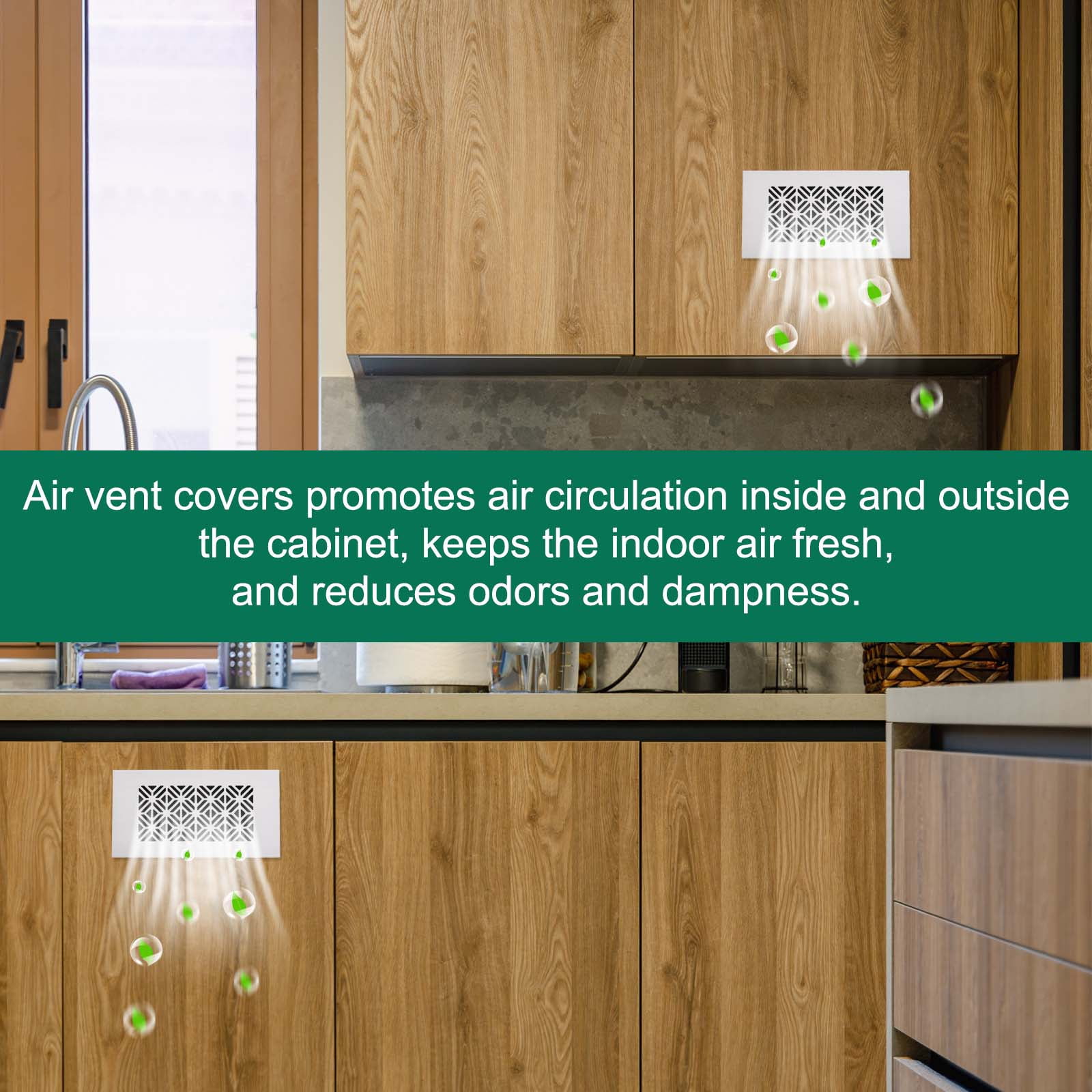 Uxcell 20 x 3 Inch Door Air Vent Cover, 1 Set Heavy Duty Aluminum Ventilation Cover Louvered with 4 Mounting Screws for Cabinet Wardrobe Door, Matte color