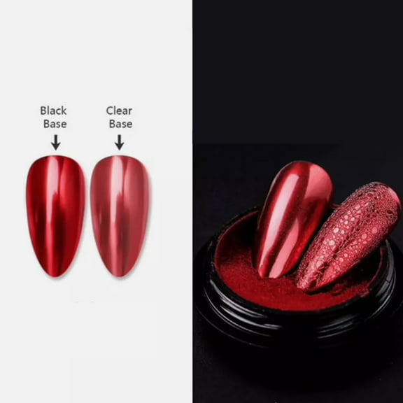 Red Mirror Powder Chrome Platinum Pigment Nail Art Glitter Christmas Mermaid Red Chrome Nail Powder