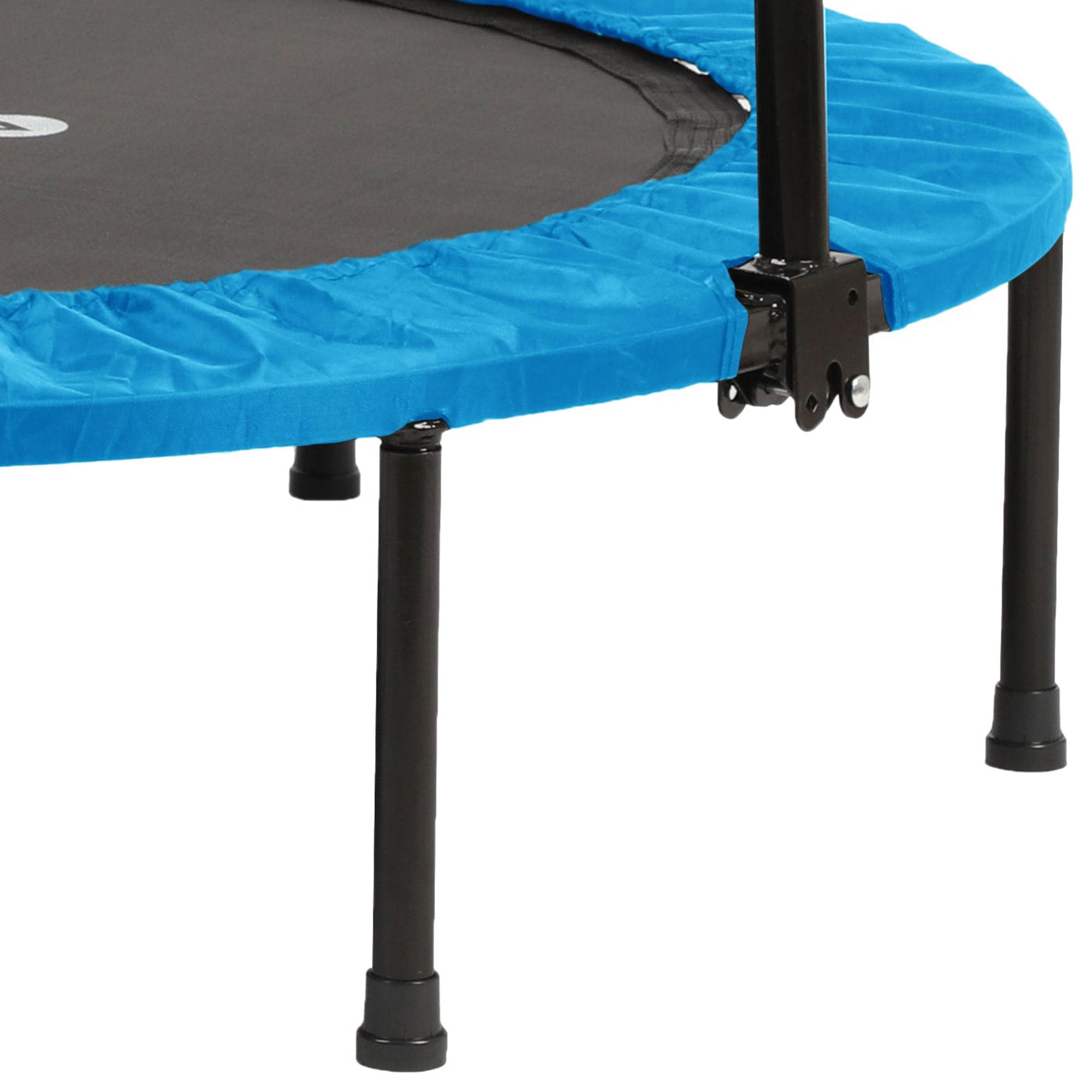 HolaHatha 48" Folding Mini Fitness Trampoline with Adjustable Handle, Blue