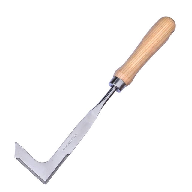 Desherbador de grietas, hoz de desmalezado, cuchillo cortador de césped, desmalezado manual, cuchillo de patio en forma de L de acero inoxidable, herramienta de deshierbe para jardín, césped, patio,