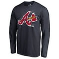 thumbnail image 2 of Men's Navy Atlanta Braves Splatter Logo Long Sleeve T-Shirt, 2 of 3