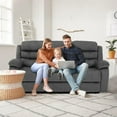 thumbnail image 7 of 3 Seater Reclining Couch Manual 3-Seater Recliner Sofa, Triple Reclining Couch Chair with Adjustable Backrests, Memory Foam Comfort, Storage Pockets, Dark Gray Living Room & Home Theater Furniture, 7 of 7