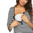 thumbnail image 3 of Defitshape Women's Nursing Nightgown Maternity Sleep Dress Soft Pajamas Postpartum Fall Button Sleepwear Black Small, 3 of 4