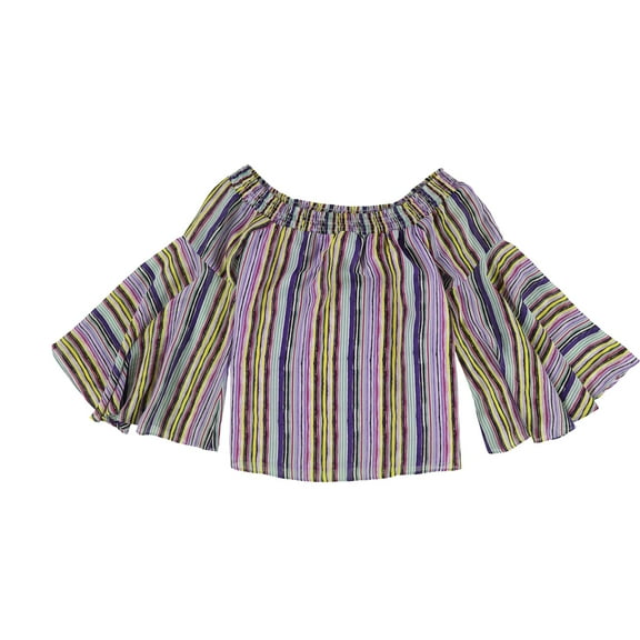 Bar Iii Womens Striped Off The Shoulder Blouse