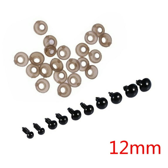 100pcs 6mm/8mm/9mm/10mm/12mm DIY Plastic Safety Eyes and 100pcs Washers Dolls Toys Accessories Animal Making Craft Eyes