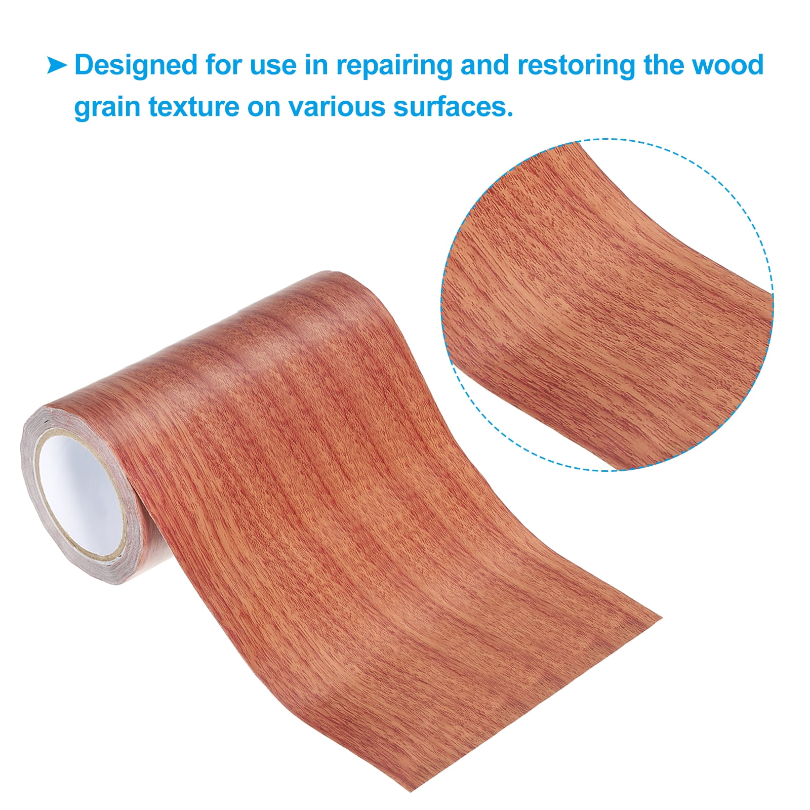 Unique Bargains Wood Grain Self Adhesive Repair Tape Realistic Patch Red Oak